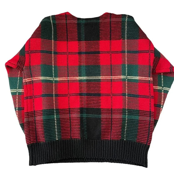 Vintage Club Room 100% Pure Wool Plaid Oversized Heavyweight Sweater Grandpa - Picture 5 of 7